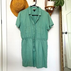 Light Green Universal Thread Short-Sleeve Boiler Suit